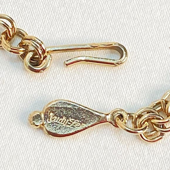 Judy Lee Choker Necklace Gold Tone Chain With Frost Shell Links - Picture 5 of 11